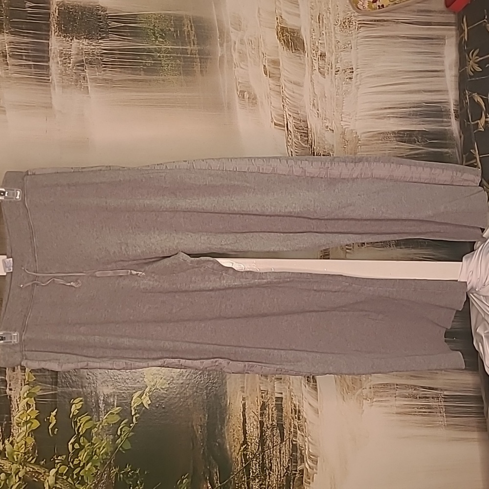 Comfy Freestyle Womens Large gray cotton loungewear track sweatpants
